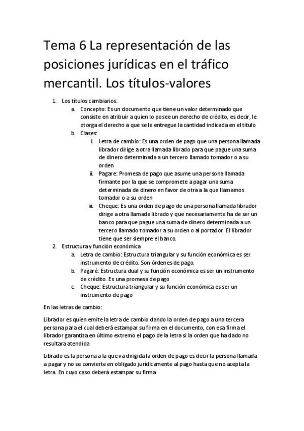 Miniatura del documento Tema 6 La representación de las posiciones jurídicas en el tráfico mercantil.pdf