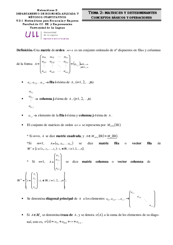 Miniatura del documento Resumen de matrices - determinantes y rango.pdf