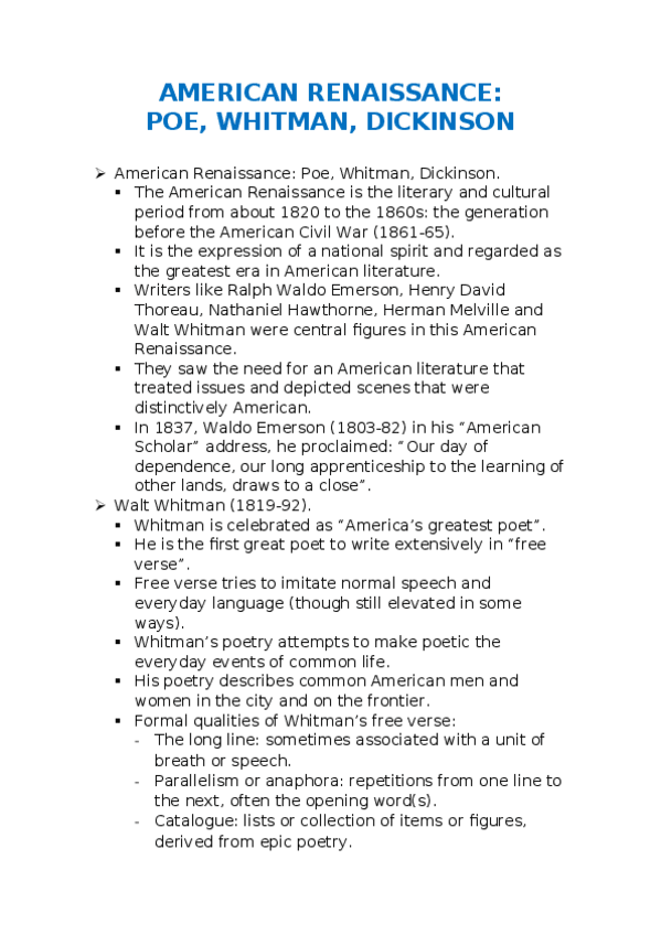 Miniatura del documento 7.-AMERICAN-RENAISSANCE-whitman-dickinson-poe.docx