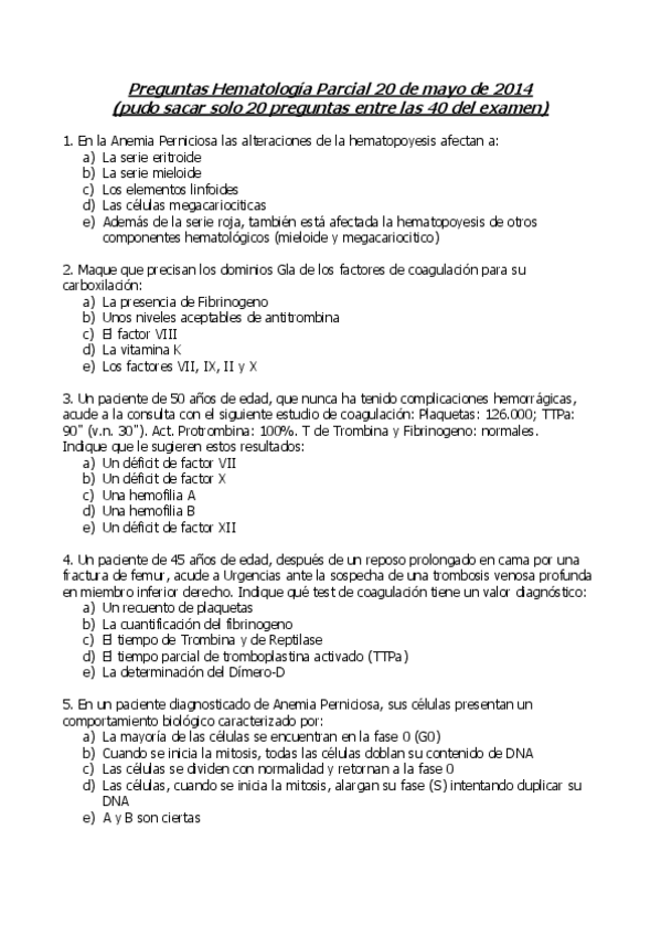 Miniatura del documento Preguntas Hematología Parcial 2014.pdf