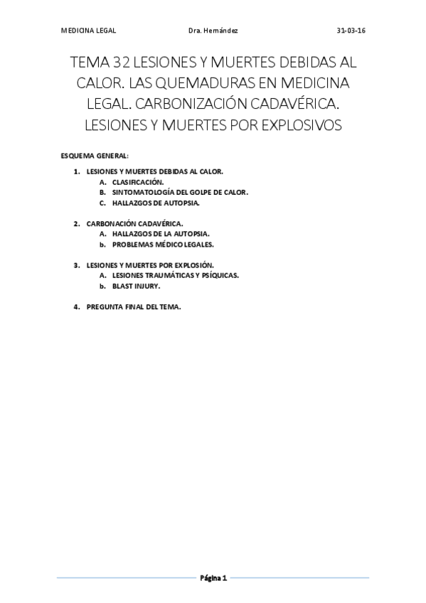 Miniatura del documento Tema 32. Lesiones y muertes por calor. Carbonización y Explosión..pdf