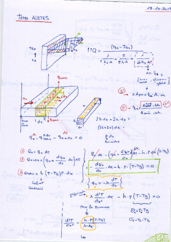 Miniatura del documento Tema 2. Conducción con aletas apuntes y ejercicios mios.pdf