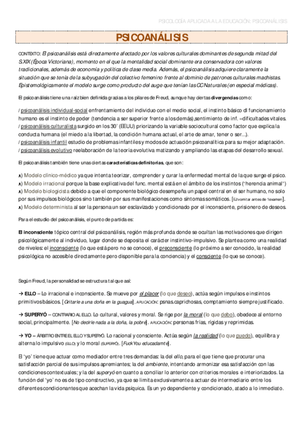 Miniatura del documento PSI - Resumen final (Psicoanalisis humanismo conductismo cognitivismo socioculturalismo).pdf