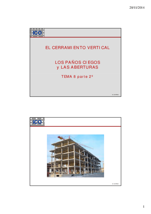 Miniatura del documento TEMA 8.2. CERRAMIENTOS. LOS PAÑOS CIEGOS Y LAS ABERTURAS.pdf
