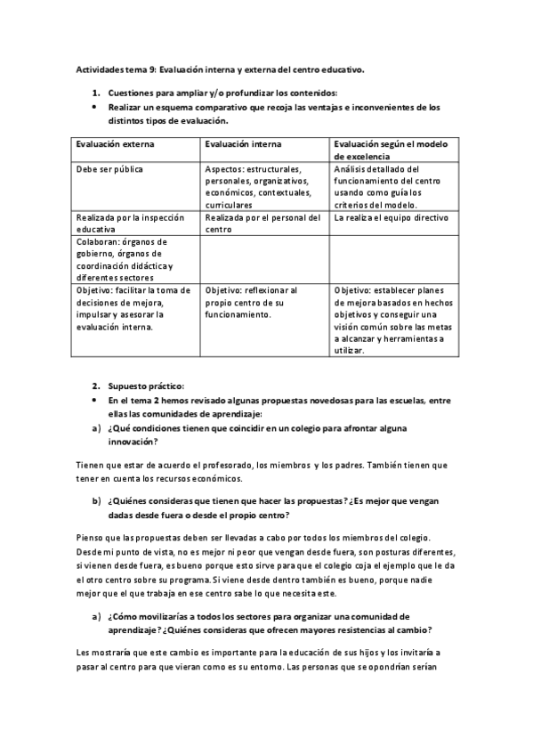 Miniatura del documento Actividades tema 9 Evaluación interna y externa del centro educativo.pdf