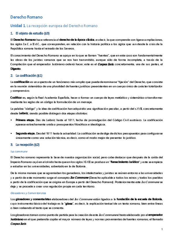 Miniatura del documento Unidad 1. La Recepción europea del Derecho Romano.pdf
