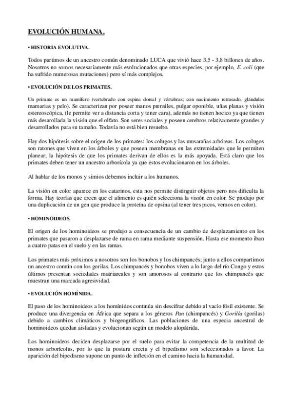 Miniatura del documento Evolucion-humana.odt