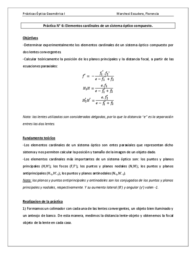 Miniatura del documento Práctica 6 - Elementos cardinales de un sistema óptico compuesto.pdf