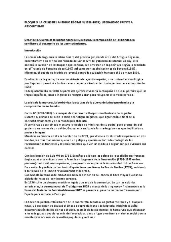 Miniatura del documento Estandares BLOQUE 5 Historia de España