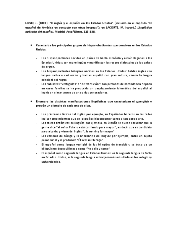 Miniatura del documento Lengua Castellana Lecturas: Lipski