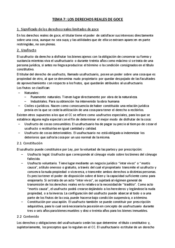 Miniatura del documento Tema 7 - Derechos reales de goce.pdf