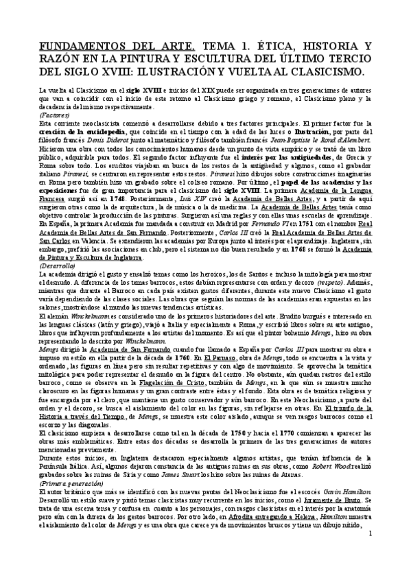 Miniatura del documento Pintura y escultura neoclasicista sXVIII