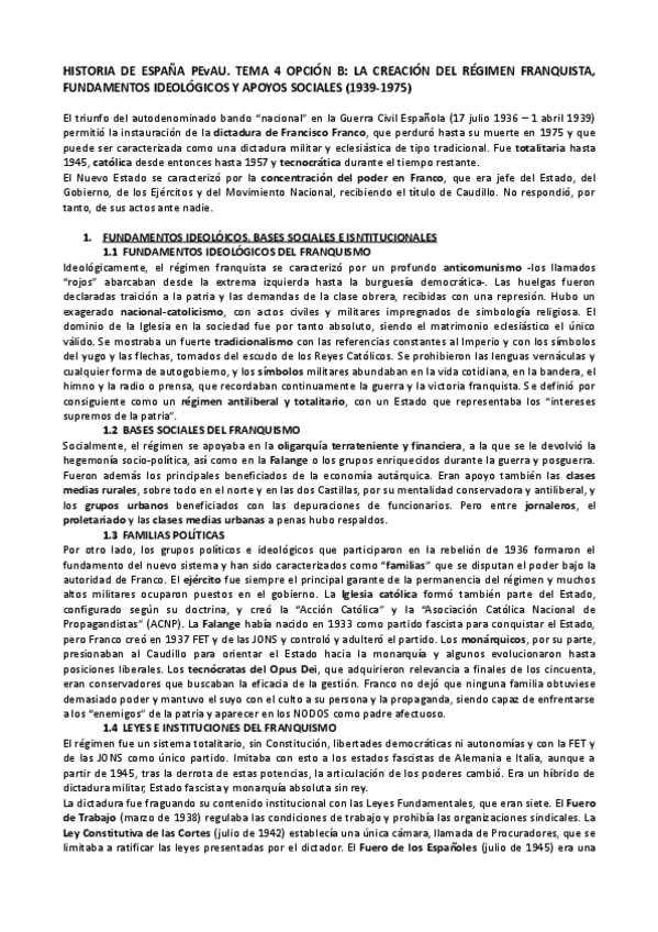 Miniatura del documento Régimen franquista Franco