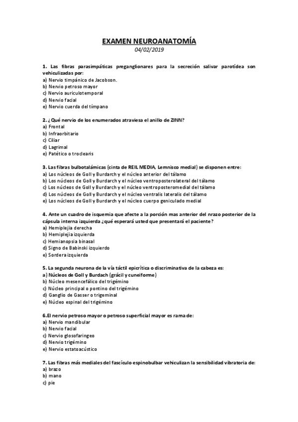 Miniatura del documento EXAMEN NEUROANATOMÍA 2019 (Mérida)