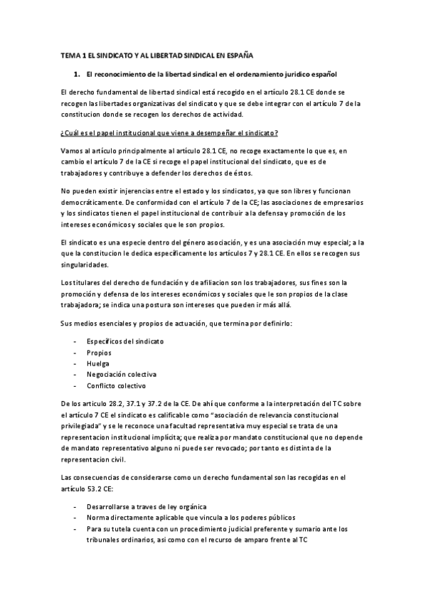 Miniatura del documento TEMA 1 EL SINDICATO Y AL LIBERTAD SINDICAL EN ESPAÑA.pdf