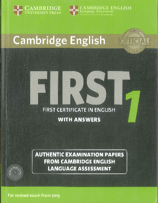 Miniatura del documento FIRST CERTIFICATE ENGLISH 1 CAMBRIDGE REVISED EXAM FROM 2015.pdf