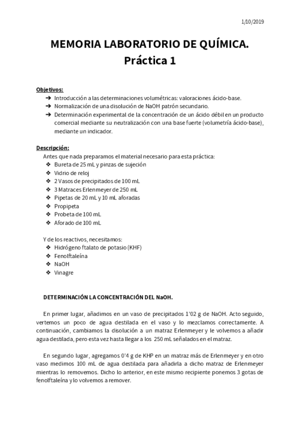 Miniatura del documento Práctica 1 - ACIDEZ DEL VINAGRE