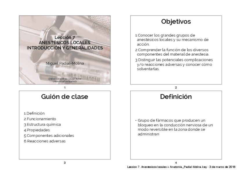 Miniatura del documento Leccion 7. Anestesicos locales + Anatomia_Padial-Molina.pdf