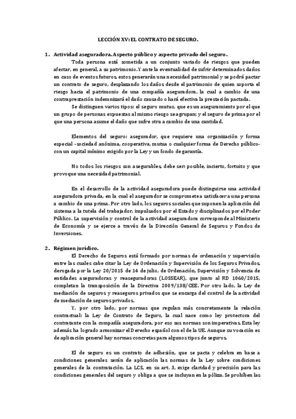 Miniatura del documento Lección 15 CONTRATO DE SEGURO Serrabona