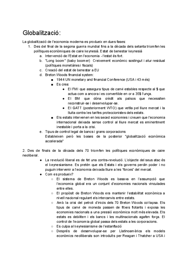 Miniatura del documento Apunts sociologia GLOBALITZACIÓ