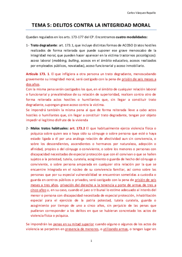 Miniatura del documento Tema 5 penal. Delitos contra la integridad moral.pdf