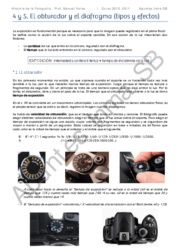 Miniatura del documento TEMA 4 y 5 EL OBTURADOR Y EL DIAFRAGMA Y SUS USOS.pdf