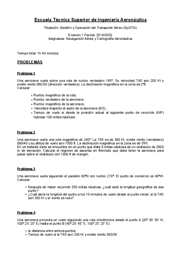 Miniatura del documento Examen problemas 1 Parcial 19/20
