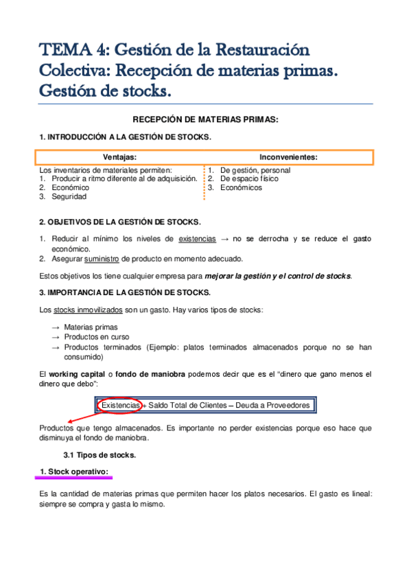 Miniatura del documento TEMA 4. Gestión de la Restauración Colectiva. Recepción de materias primas. Gestión de stocks..pdf