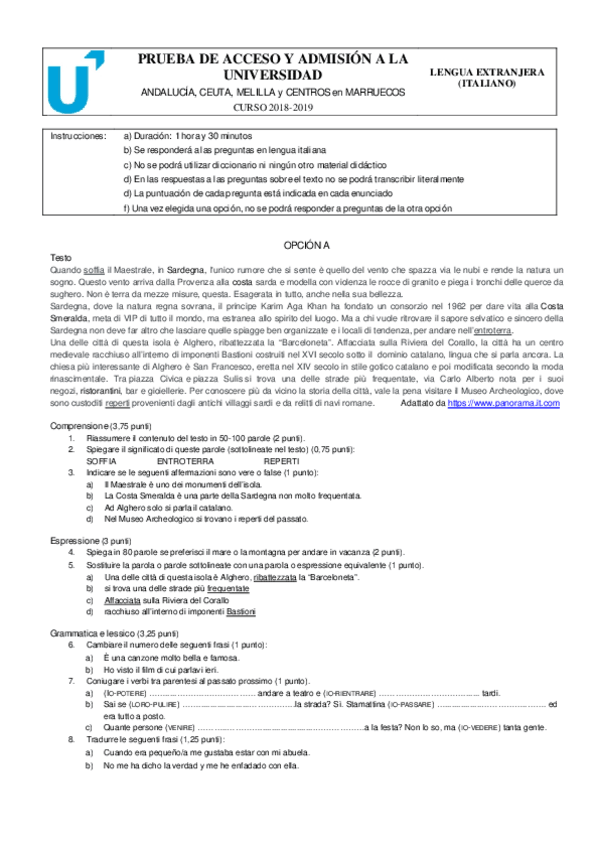 Miniatura del documento Exmenes-Lengua-Extranjera-II-Italiano-A-y-B.pdf