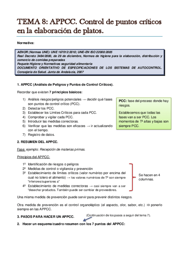 Miniatura del documento TEMA 8. APPCC. Control de puntos críticos en la elaboración de platos..pdf