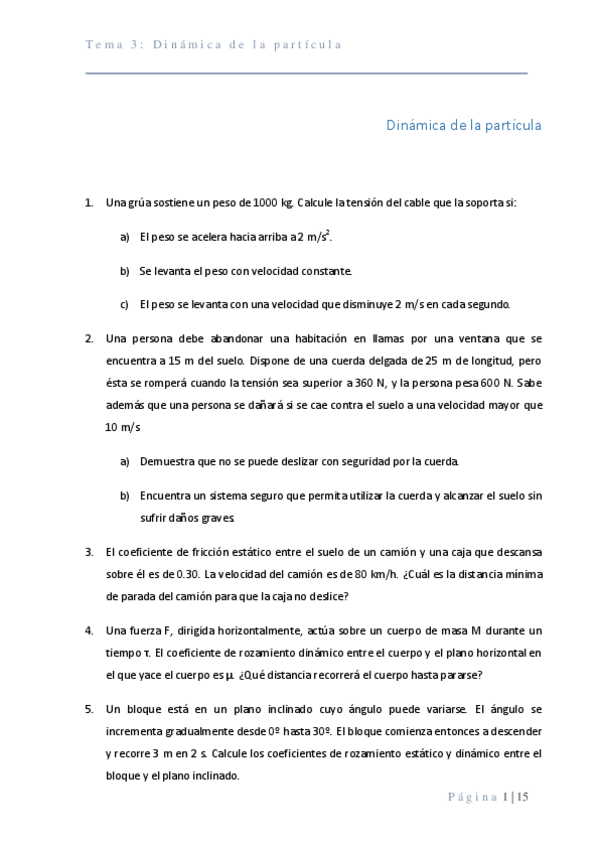 Miniatura del documento Tema 3 - Dinámica partícula