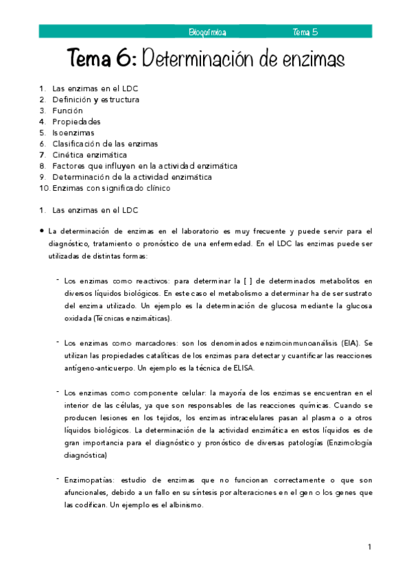 Miniatura del documento TEMA 6: DETERMINACIÓN DE ENZIMAS