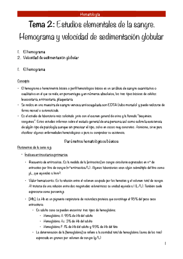 Miniatura del documento TEMA 2: HEMOGRAMA Y VSG