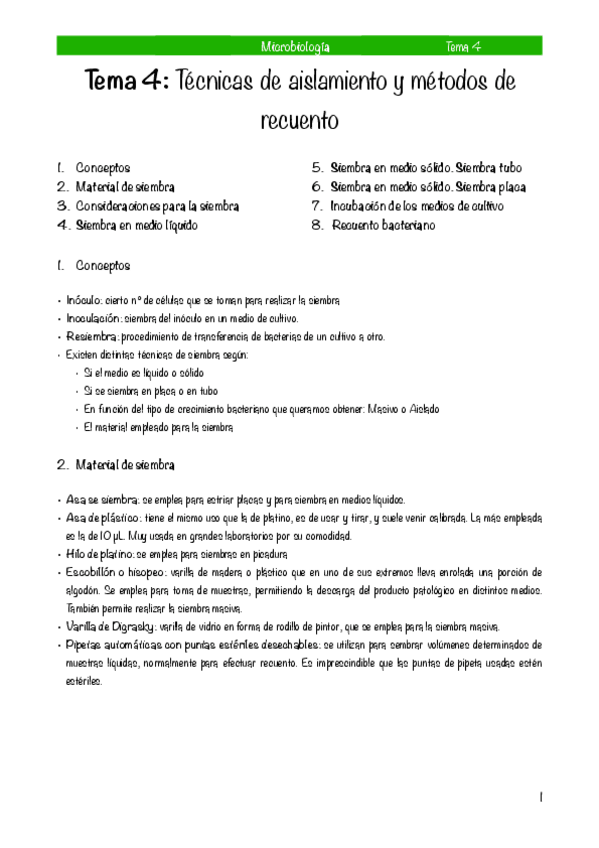Miniatura del documento TEMA 4: TÉCNICAS AISLAMIENTO Y RECUENTO
