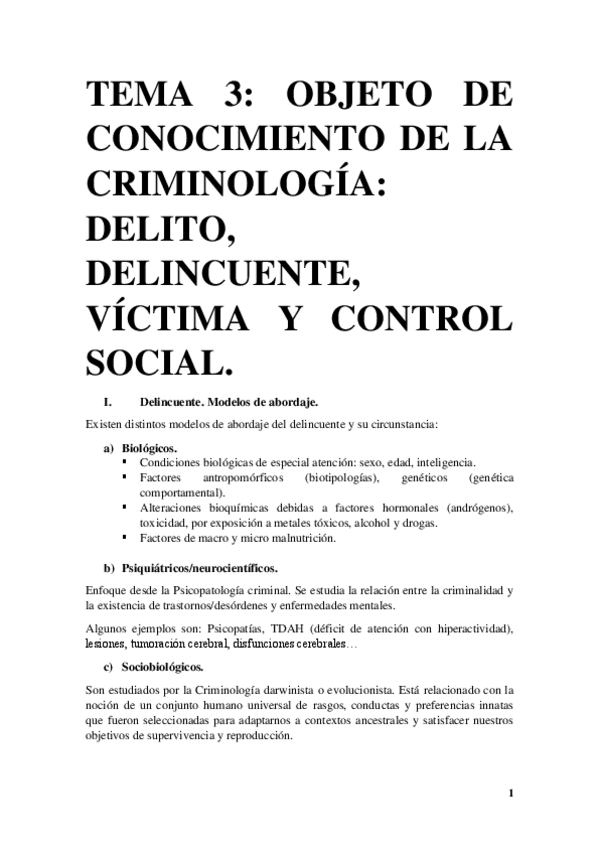 Miniatura del documento Tema 3. Objeto de conocimiento de la Criminología. El delincuente..pdf