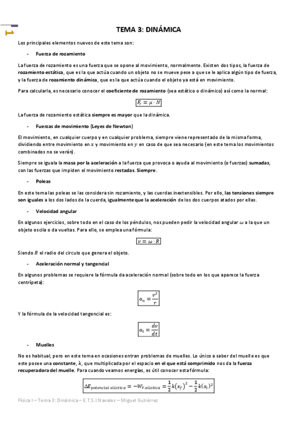 Miniatura del documento Física I - Tema 3 - Dinámica.pdf