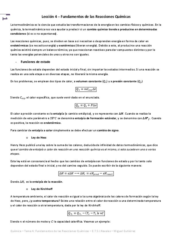 Miniatura del documento Química - Tema 4 - Fundamentos de las Reacciones Químicas.pdf