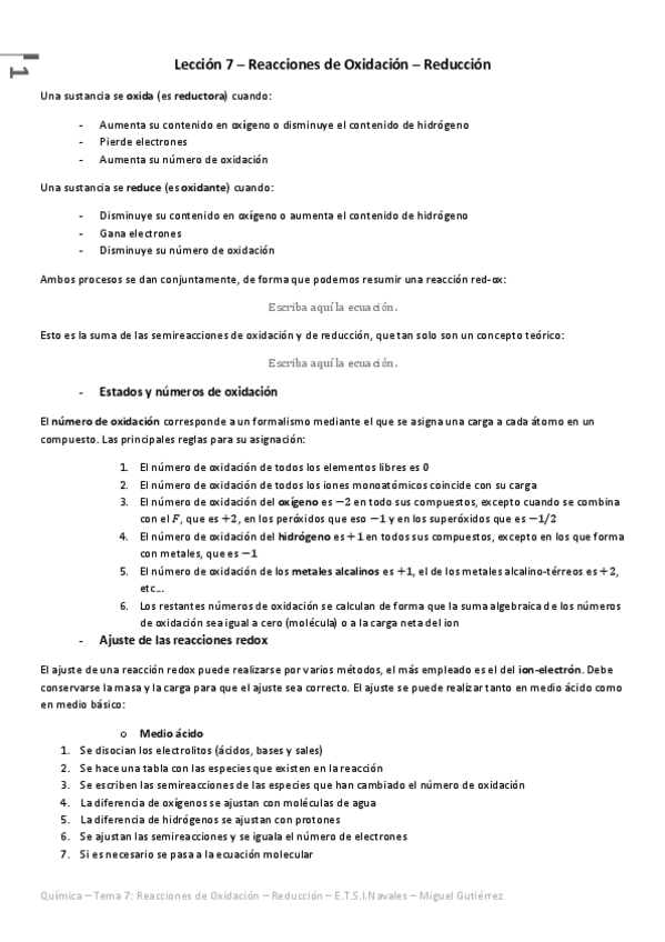 Miniatura del documento Química - Tema 7 - Reacciones de Oxidación - Reducción.pdf