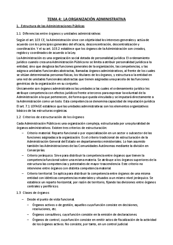 Miniatura del documento Tema 4 - La organizacion administrativa.pdf
