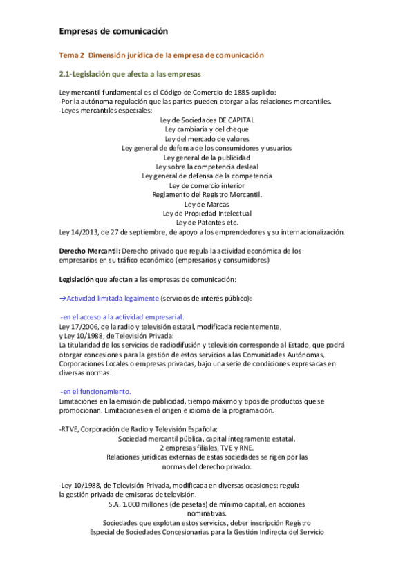 Miniatura del documento Tema 2  Dimensión jurídica de la empresa de comunicación.pdf
