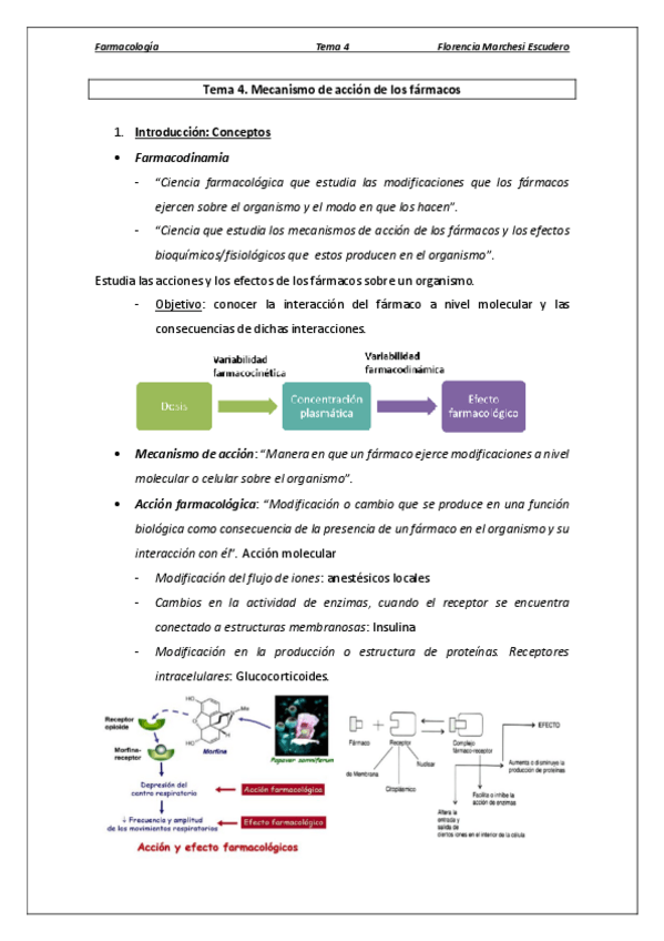 Miniatura del documento Tema 4 - Mecanismo de acción de los fármacos.pdf