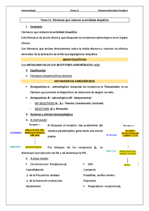 Miniatura del documento Tema 11 - Fármacos que reducen la actividad simpática.pdf