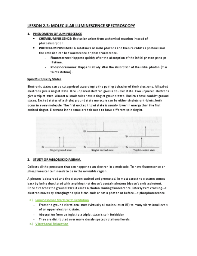 Miniatura del documento 2.3: MOLECULAR LUMINESCENCE SPECTROSCOPY