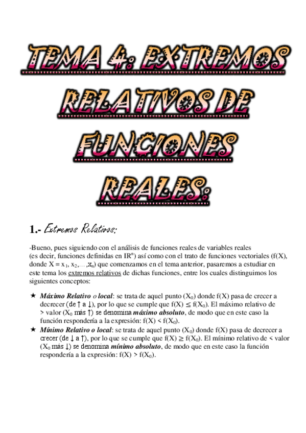 Miniatura del documento TEMA 4. Extremos Relativos en Funciones Reales.pdf