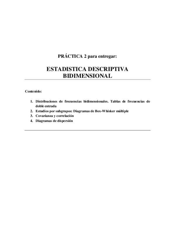 Miniatura del documento Práctica 2 - Estadística Descriptiva Bidimensional.pdf