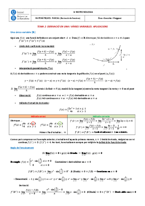 Miniatura del documento PARCIAL TEMA 2. DERIVACIÓ EN UNA I VÀRIES VARIABLES (TOT).pdf