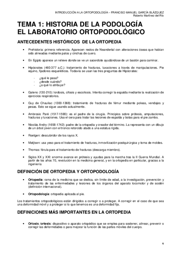 Miniatura del documento Temario completo Introducción a la Ortopodologia
