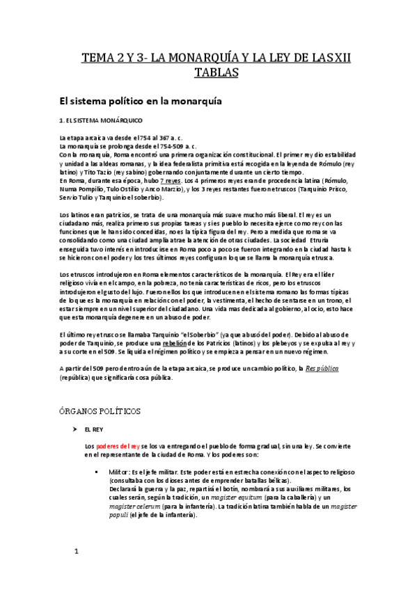Miniatura del documento Tema 2 y 3 Ley de las XII tablas y la monarquía.pdf
