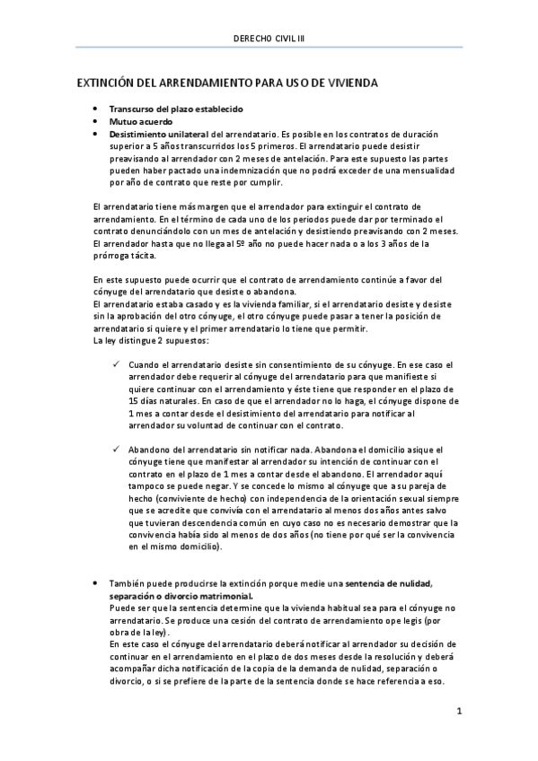 Miniatura del documento EXTINCIÓN DEL ARRENDAMIENTO y el distinto para vivienda.pdf