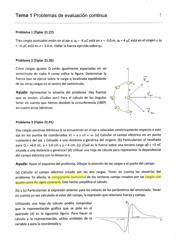 Miniatura del documento Tema 1 - Campo Eléctrico I